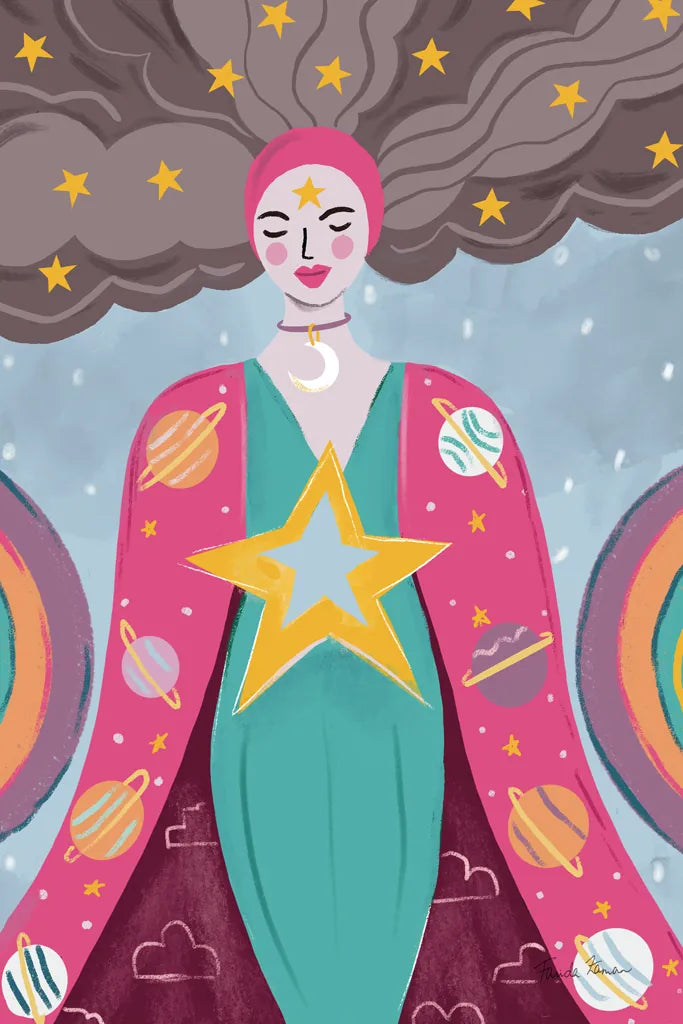 Mystical Woman I by Farida Zaman. SKU 91863h. Archival Giclee Fine art print for wall decor.