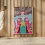 Mystical Woman I by Farida Zaman. shown as over sized large wall art. Available as an archival giclee rolled canvas, fine art paper, or poster print. SKU 91863h.