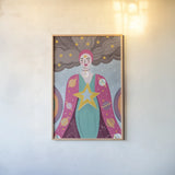 Mystical Woman I by Farida Zaman. shown as a paper print in a natural frame. Available as a archival giclee rolled canvas, fine art paper, or poster print. SKU 91863h.
