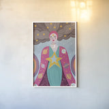 Mystical Woman I by Farida Zaman. shown as a paper print in a white frame. Available as a archival giclee rolled canvas, fine art paper, or poster print. SKU 91863h.