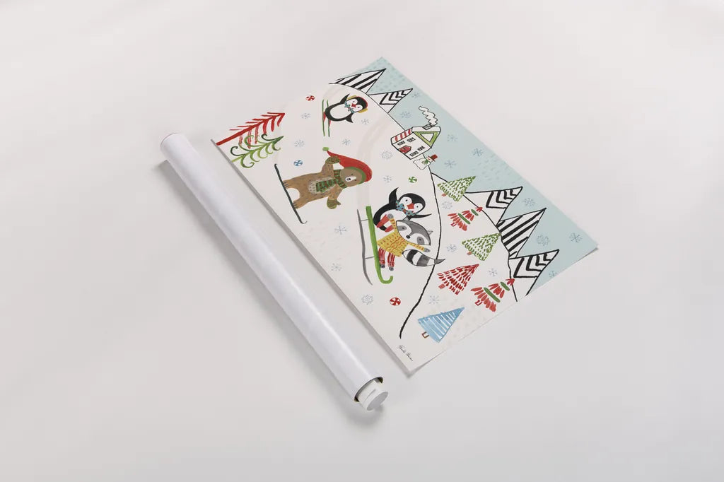 Neighborhood Holiday I by Farida Zaman. shown as a rolled paper print. Available as archival giclee rolled canvas, fine art paper, or poster print. SKU 60860i.