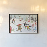 Neighborhood Holiday I by Farida Zaman. shown as a paper print in a black flame. Available as a archival giclee rolled canvas, fine art paper, or poster print. SKU 60860i.