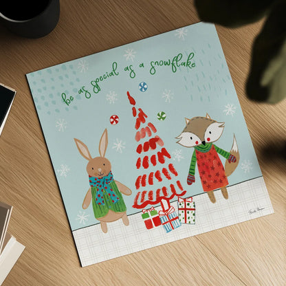 Neighborhood Holiday II by Farida Zaman. Shown as a detailed flat fine art print, highlighting archival giclee quality. Available as an archival giclee rolled canvas, fine art paper, or poster print. SKU 60861a.