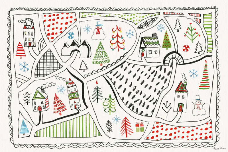 Neighborhood Holiday IV by Farida Zaman. SKU 60863i. Archival Giclee Fine art print for wall decor.