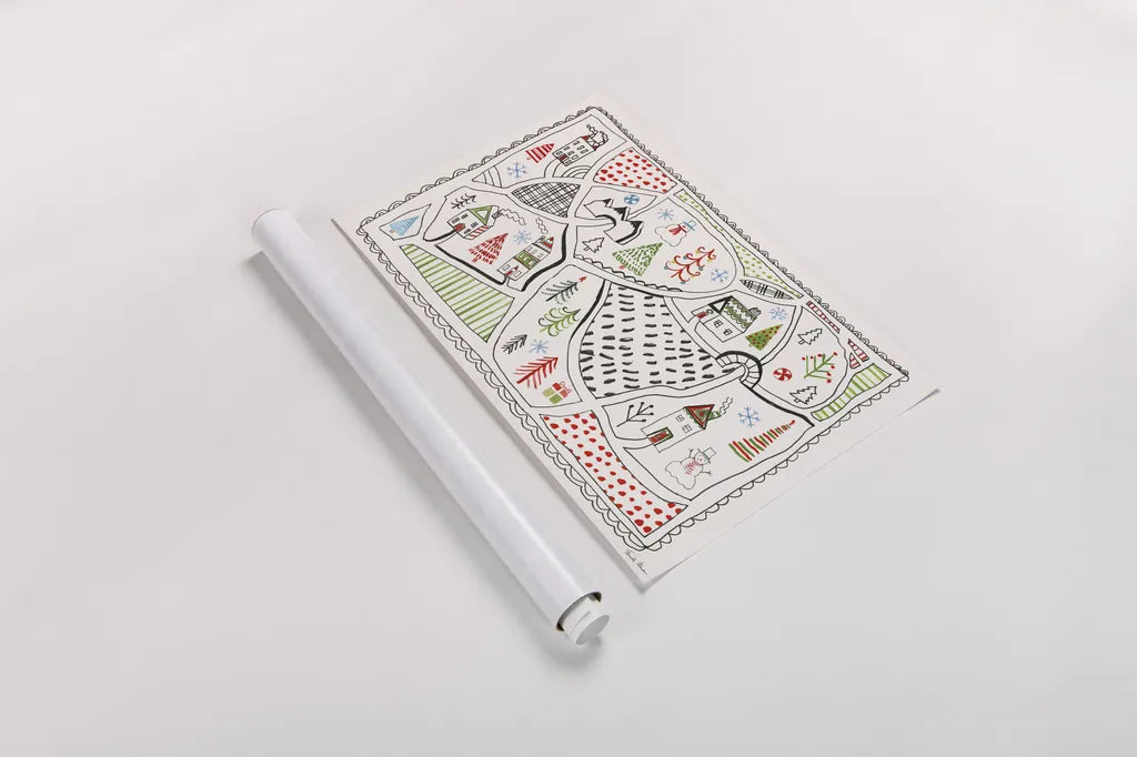 Neighborhood Holiday IV by Farida Zaman. shown as a rolled paper print. Available as archival giclee rolled canvas, fine art paper, or poster print. SKU 60863i.