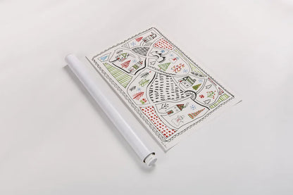 Neighborhood Holiday IV by Farida Zaman. shown as a rolled paper print. Available as archival giclee rolled canvas, fine art paper, or poster print. SKU 60863i.