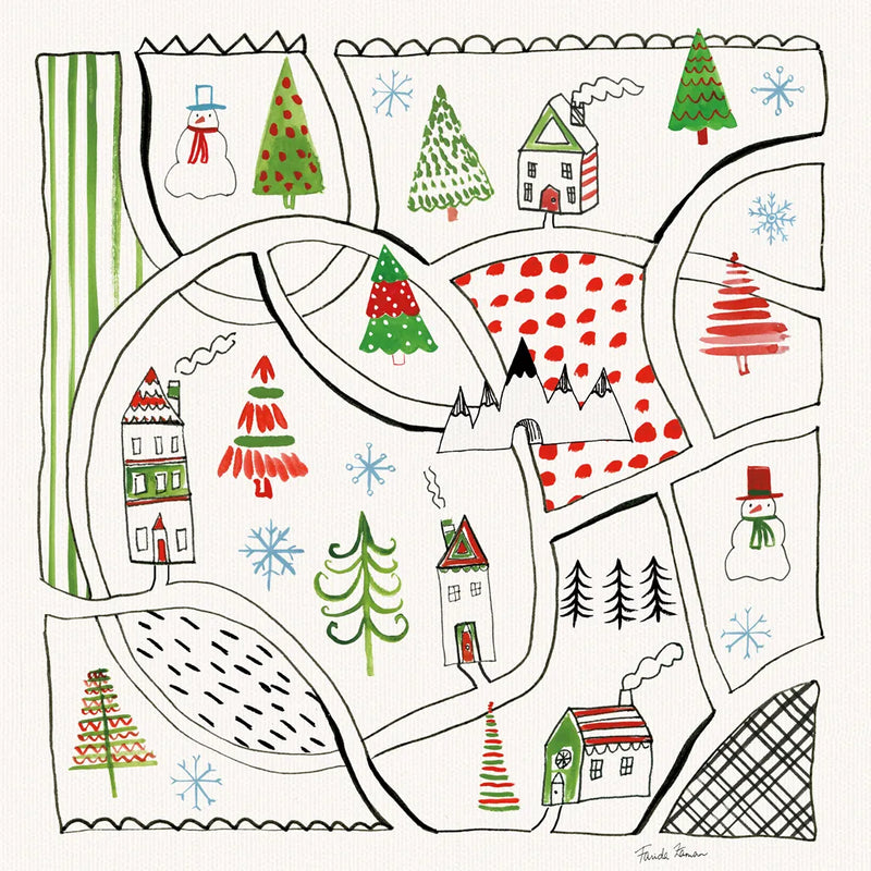 Neighborhood Holiday V by Farida Zaman. SKU 60864a. Archival Giclee Fine art print for wall decor.