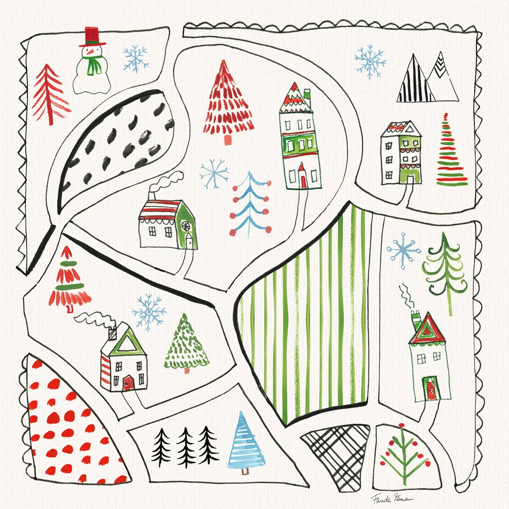 Neighborhood Holiday VI by Farida Zaman. SKU 60865a. Archival Giclee Fine art print for wall decor.