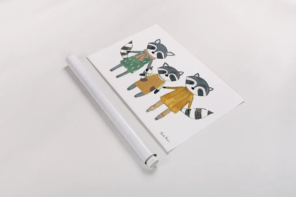 Neighborhood Pals X by Farida Zaman. shown as a rolled paper print. Available as archival giclee rolled canvas, fine art paper, or poster print. SKU 51075i.