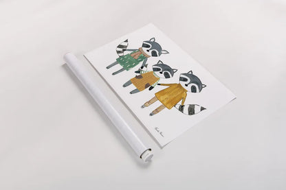 Neighborhood Pals X by Farida Zaman. shown as a rolled paper print. Available as archival giclee rolled canvas, fine art paper, or poster print. SKU 51075i.