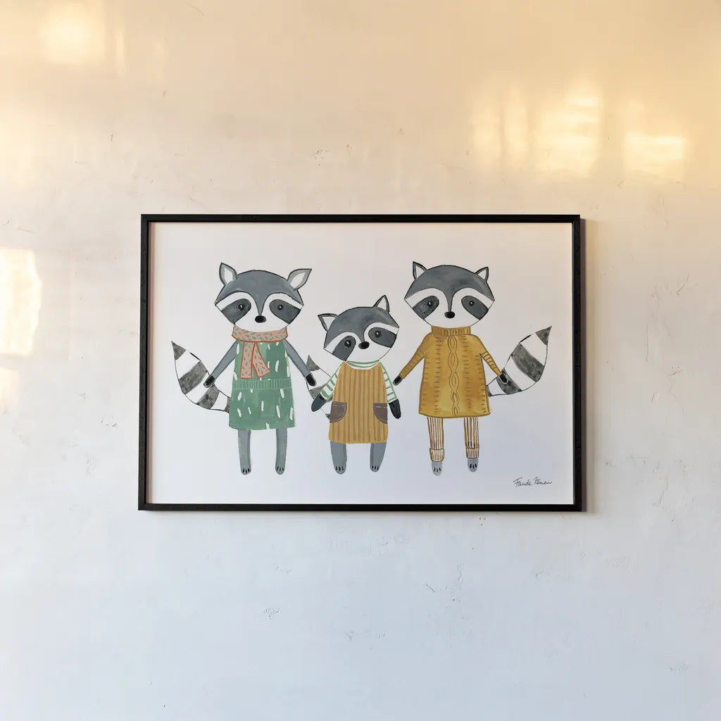 Neighborhood Pals X by Farida Zaman. shown as a paper print in a black flame. Available as a archival giclee rolled canvas, fine art paper, or poster print. SKU 51075i.