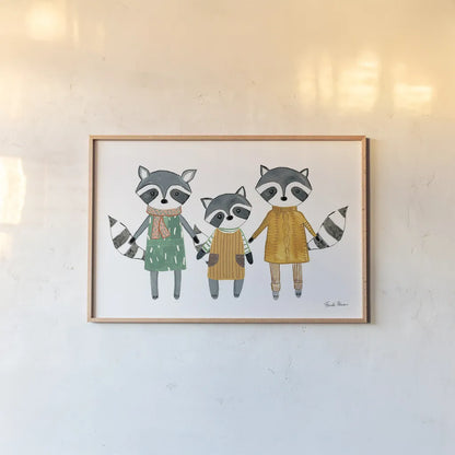 Neighborhood Pals X by Farida Zaman. shown as a paper print in a natural frame. Available as a archival giclee rolled canvas, fine art paper, or poster print. SKU 51075i.