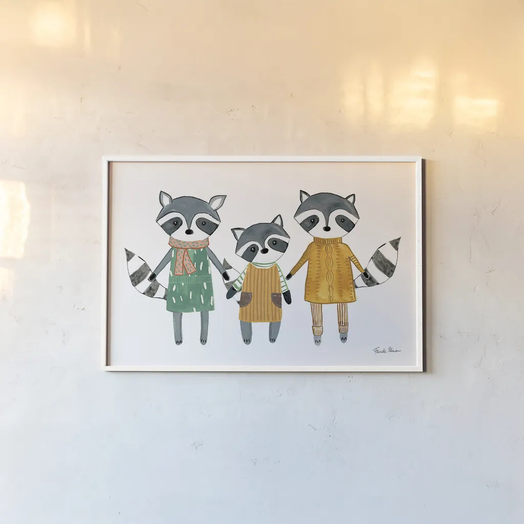 Neighborhood Pals X by Farida Zaman. shown as a paper print in a white frame. Available as a archival giclee rolled canvas, fine art paper, or poster print. SKU 51075i.