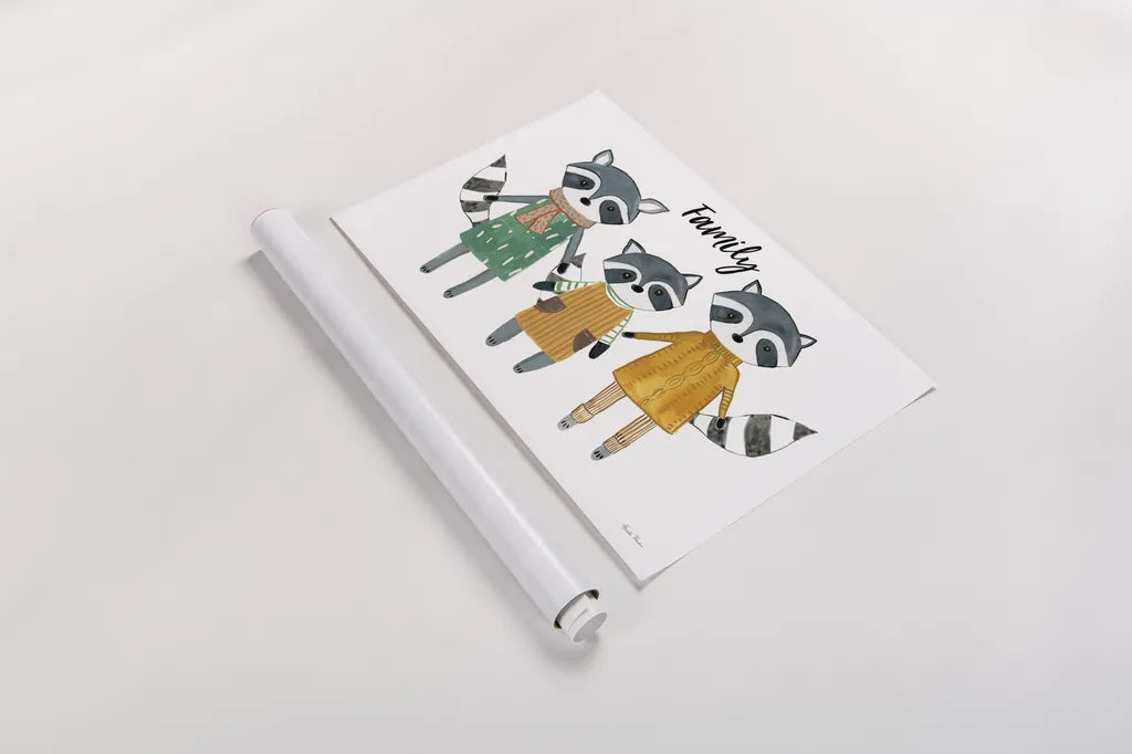 Neighborhood Pals X Family by Farida Zaman. shown as a rolled paper print. Available as archival giclee rolled canvas, fine art paper, or poster print. SKU 52270i.