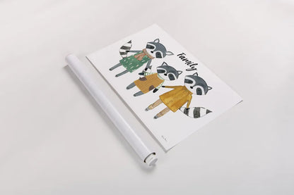 Neighborhood Pals X Family by Farida Zaman. shown as a rolled paper print. Available as archival giclee rolled canvas, fine art paper, or poster print. SKU 52270i.