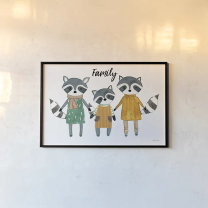 Neighborhood Pals X Family by Farida Zaman. shown as a paper print in a black flame. Available as a archival giclee rolled canvas, fine art paper, or poster print. SKU 52270i.