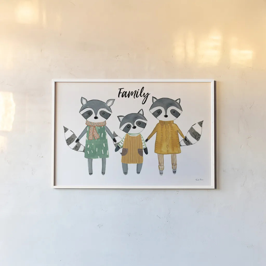 Neighborhood Pals X Family by Farida Zaman. shown as a paper print in a white frame. Available as a archival giclee rolled canvas, fine art paper, or poster print. SKU 52270i.