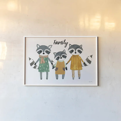 Neighborhood Pals X Family by Farida Zaman. shown as a paper print in a white frame. Available as a archival giclee rolled canvas, fine art paper, or poster print. SKU 52270i.