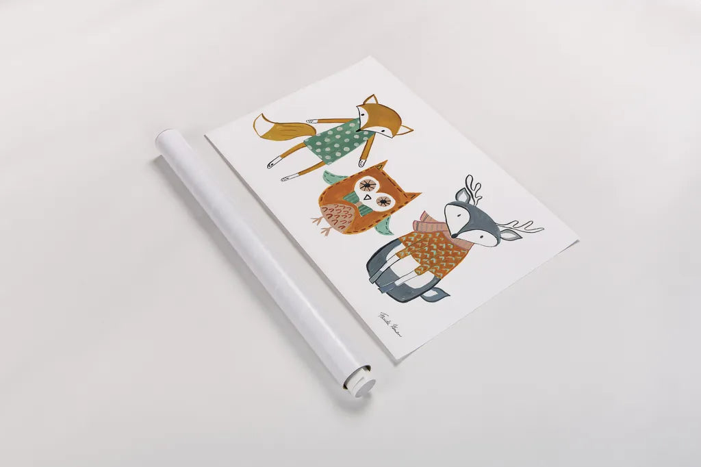 Neighborhood Pals XI by Farida Zaman. shown as a rolled paper print. Available as archival giclee rolled canvas, fine art paper, or poster print. SKU 51076i.