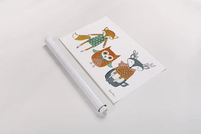 Neighborhood Pals XI by Farida Zaman. shown as a rolled paper print. Available as archival giclee rolled canvas, fine art paper, or poster print. SKU 51076i.