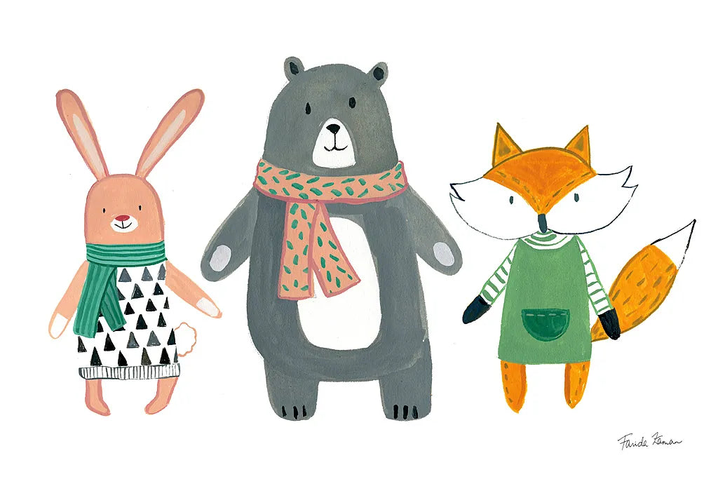 Neighborhood Pals XII by Farida Zaman. SKU 51077i. Archival Giclee Fine art print for wall decor.