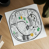 Neighborhood Pals XIV by Farida Zaman. Shown as a detailed flat fine art print, highlighting archival giclee quality. Available as an archival giclee rolled canvas, fine art paper, or poster print. SKU 51079a.