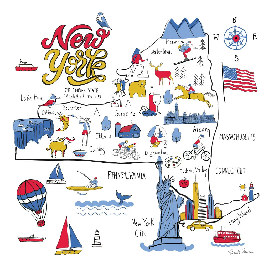 New York State No BP by Farida Zaman. SKU 64037a. Archival Giclee Fine art print for wall decor.