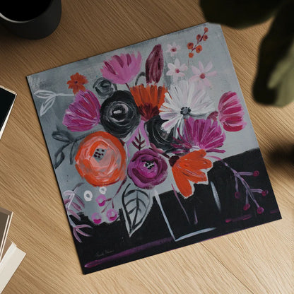 Nighttime Bloom by Farida Zaman. Shown as a detailed flat fine art print, highlighting archival giclee quality. Available as an archival giclee rolled canvas, fine art paper, or poster print. SKU 38704a.