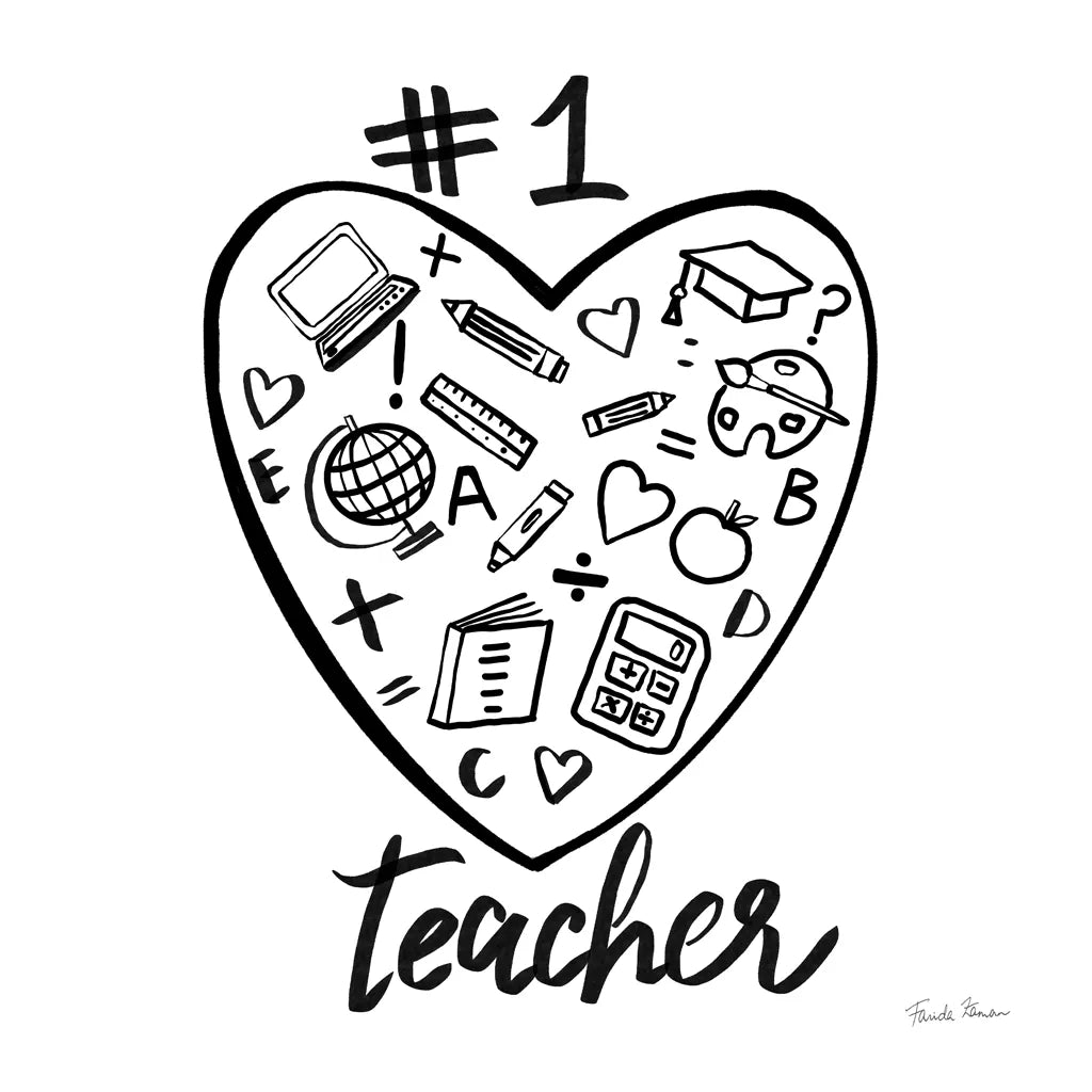 No.1 Teacher by Farida Zaman. SKU 86343a. Archival Giclee Fine art print for wall decor.