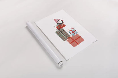 North Pole Pals II by Farida Zaman. shown as a rolled paper print. Available as archival giclee rolled canvas, fine art paper, or poster print. SKU 65612h.