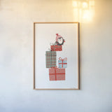 North Pole Pals II by Farida Zaman. shown as a paper print in a natural frame. Available as a archival giclee rolled canvas, fine art paper, or poster print. SKU 65612h.