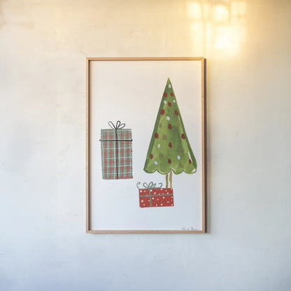 North Pole Pals III by Farida Zaman. shown as a paper print in a natural frame. Available as a archival giclee rolled canvas, fine art paper, or poster print. SKU 65613h.