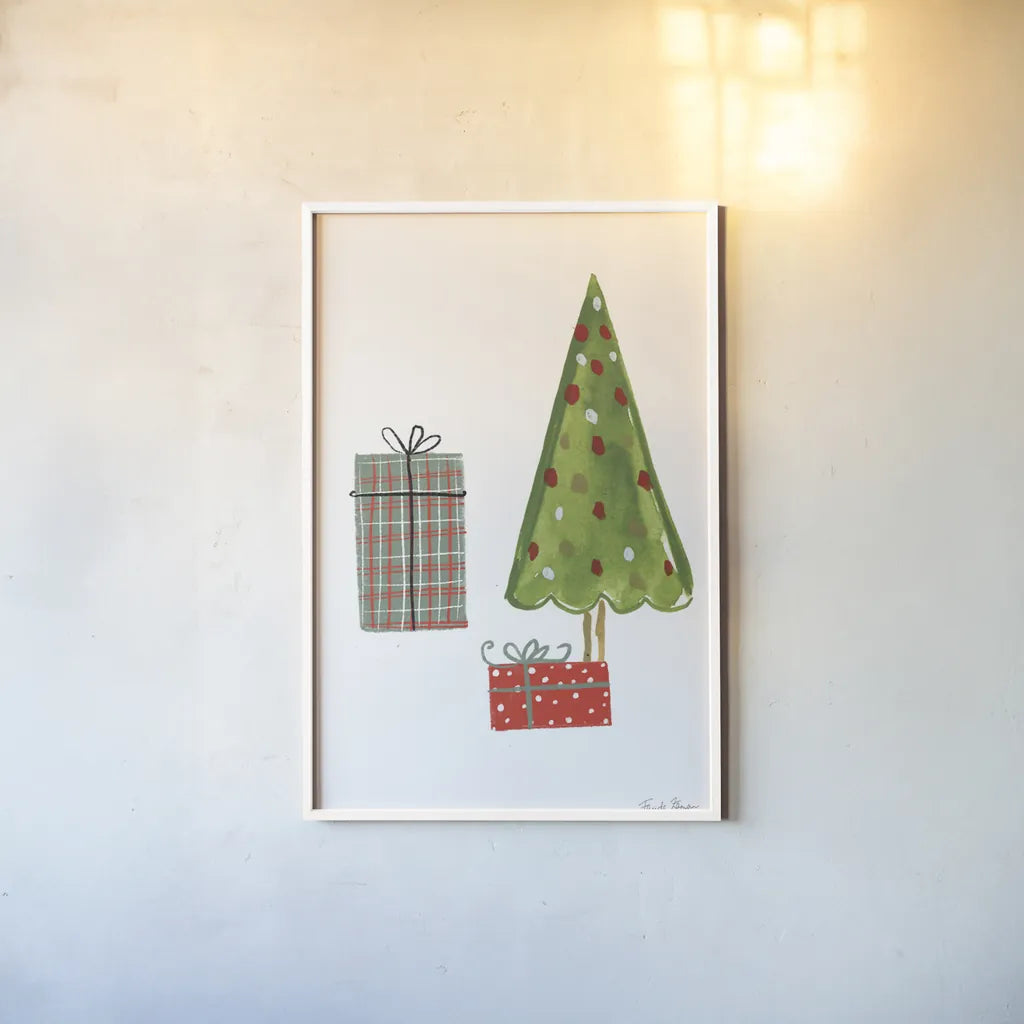 North Pole Pals III by Farida Zaman. shown as a paper print in a white frame. Available as a archival giclee rolled canvas, fine art paper, or poster print. SKU 65613h.