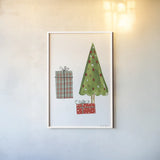 North Pole Pals III by Farida Zaman. shown as a paper print in a white frame. Available as a archival giclee rolled canvas, fine art paper, or poster print. SKU 65613h.