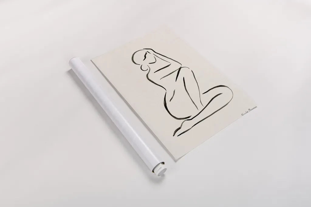 Nude I by Farida Zaman. shown as a rolled paper print. Available as archival giclee rolled canvas, fine art paper, or poster print. SKU 86258h.