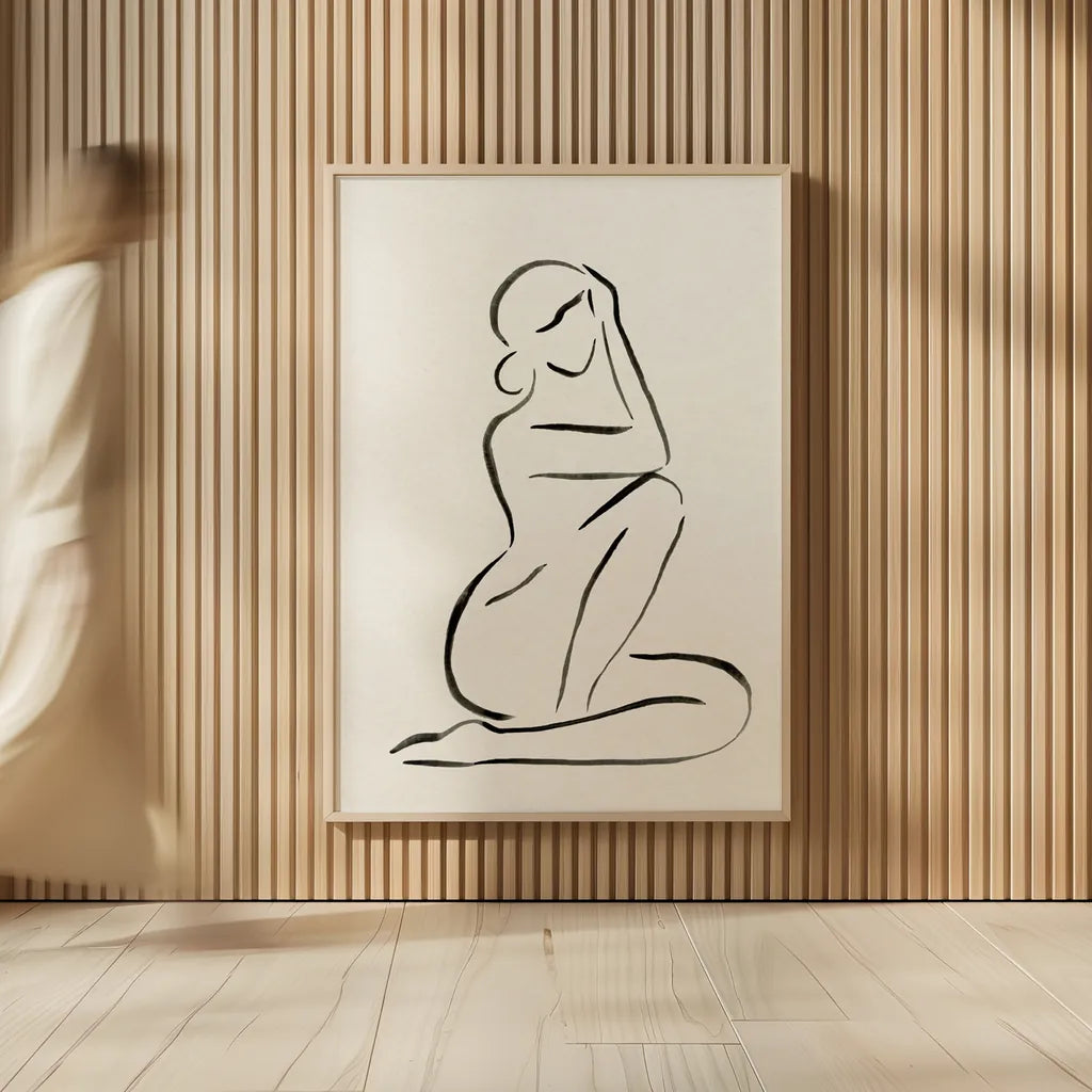 Nude I by Farida Zaman. shown as over sized large wall art. Available as an archival giclee rolled canvas, fine art paper, or poster print. SKU 86258h.