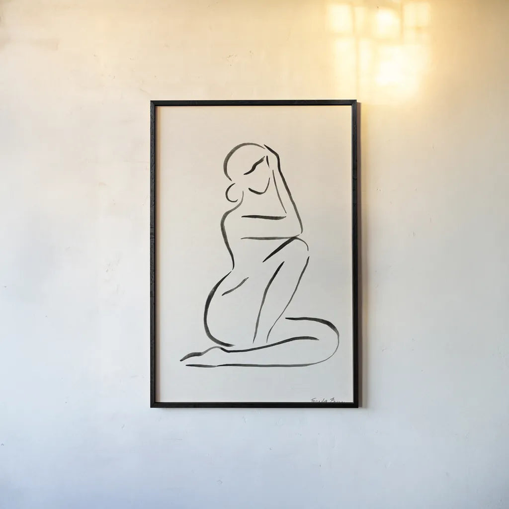 Nude I by Farida Zaman. shown as a paper print in a black flame. Available as a archival giclee rolled canvas, fine art paper, or poster print. SKU 86258h.