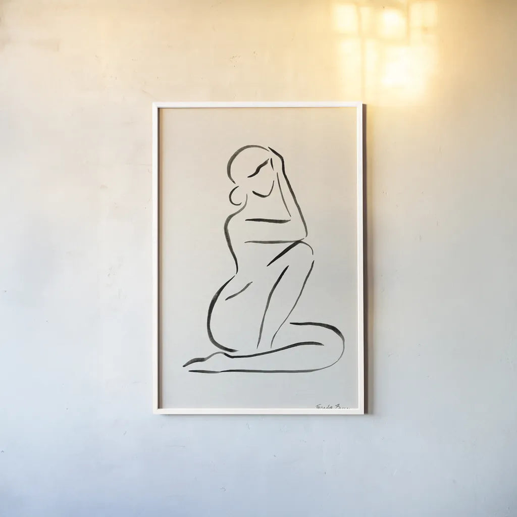 Nude I by Farida Zaman. shown as a paper print in a white frame. Available as a archival giclee rolled canvas, fine art paper, or poster print. SKU 86258h.