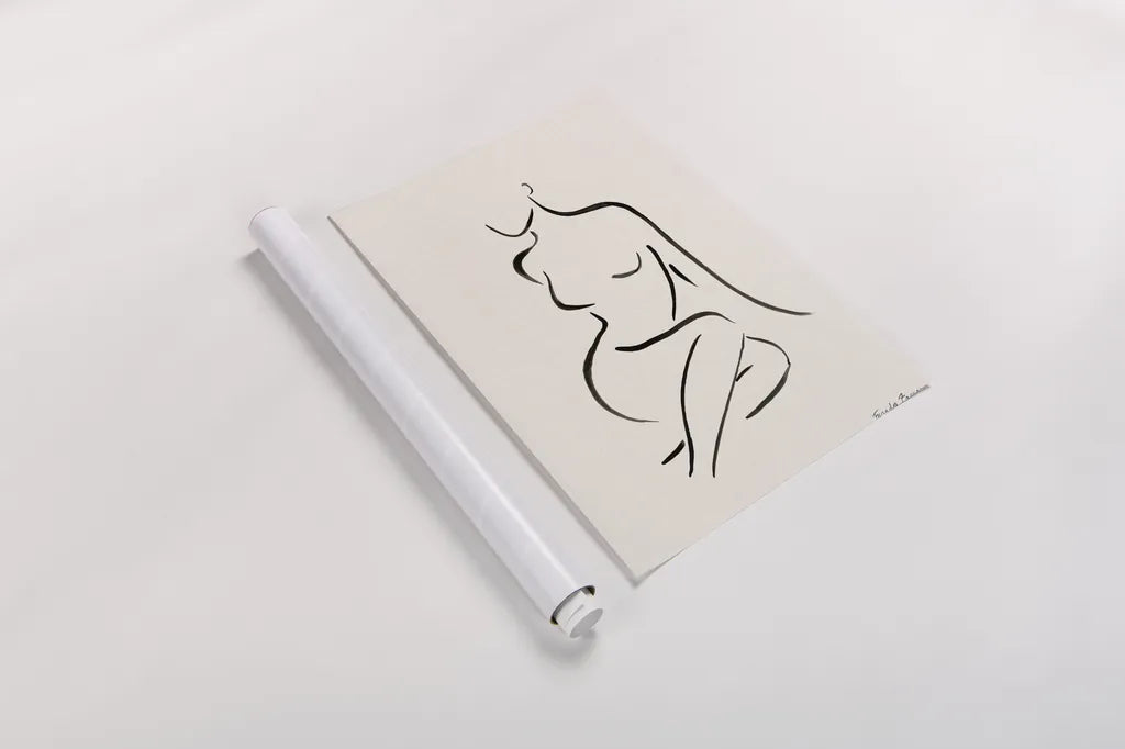 Nude II by Farida Zaman. shown as a rolled paper print. Available as archival giclee rolled canvas, fine art paper, or poster print. SKU 86259h.