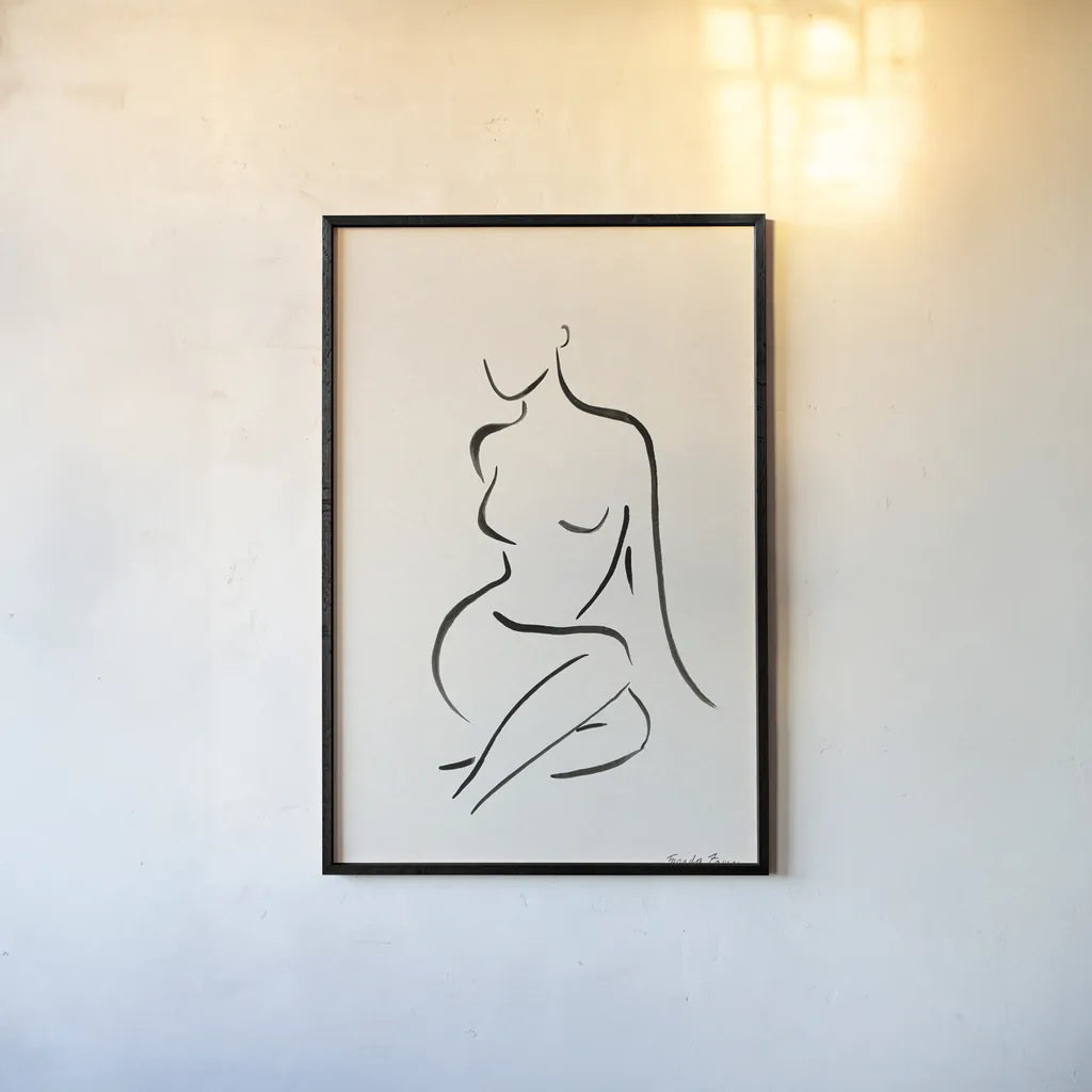 Nude II by Farida Zaman. shown as a paper print in a black flame. Available as a archival giclee rolled canvas, fine art paper, or poster print. SKU 86259h.