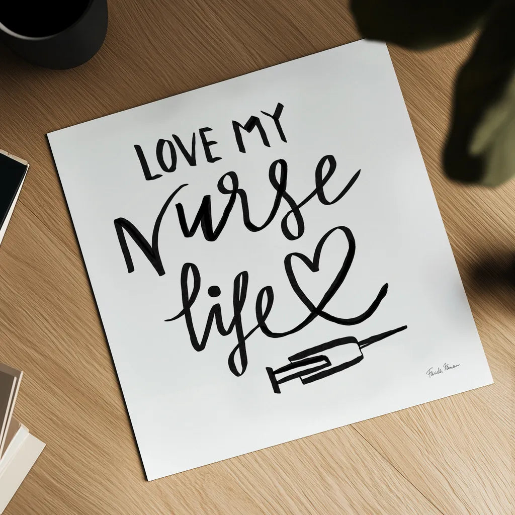 Nurse Life by Farida Zaman. Shown as a detailed flat fine art print, highlighting archival giclee quality. Available as an archival giclee rolled canvas, fine art paper, or poster print. SKU 86342a.