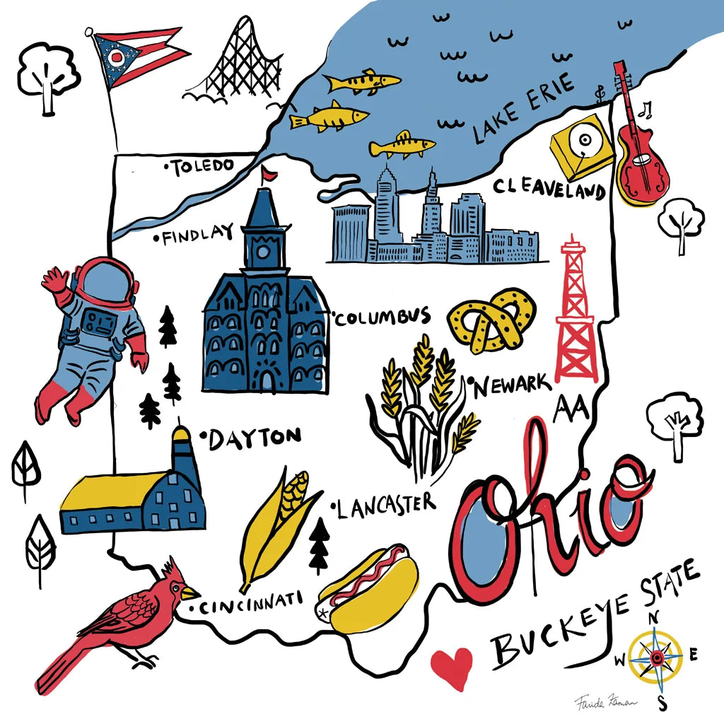 Ohio by Farida Zaman. SKU 87829a. Archival Giclee Fine art print for wall decor.