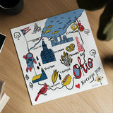 Ohio by Farida Zaman. Shown as a detailed flat fine art print, highlighting archival giclee quality. Available as an archival giclee rolled canvas, fine art paper, or poster print. SKU 87829a.