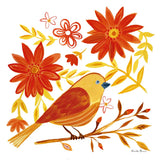 Orange Bird I by Farida Zaman. SKU 39276a. Archival Giclee Fine art print for wall decor.