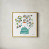 Organic Tea I by Farida Zaman. Shown in a natural wood glass frame for a timeless modern aesthetic. Available as an archival giclee rolled canvas, fine art paper, or poster print. SKU 61864a.