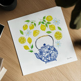 Organic Tea II by Farida Zaman. Shown as a detailed flat fine art print, highlighting archival giclee quality. Available as an archival giclee rolled canvas, fine art paper, or poster print. SKU 61865a.