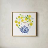 Organic Tea II by Farida Zaman. Shown in a natural wood glass frame for a timeless modern aesthetic. Available as an archival giclee rolled canvas, fine art paper, or poster print. SKU 61865a.