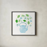 Organic Tea III by Farida Zaman. Shown in a sleek black glass frame for a contemporary gallery look. Available as an archival giclee rolled canvas, fine art paper, or poster print. SKU 61866a.