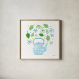 Organic Tea III by Farida Zaman. Shown in a natural wood glass frame for a timeless modern aesthetic. Available as an archival giclee rolled canvas, fine art paper, or poster print. SKU 61866a.