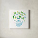 Organic Tea III by Farida Zaman. Shown in a crisp white glass frame for a clean and minimalist style. Available as an archival giclee rolled canvas, fine art paper, or poster print. SKU 61866a.
